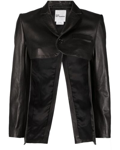 Noir Kei Ninomiya Cut-out Leather Jacket - Black