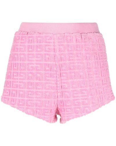 Givenchy 4g Cotton Towelling Mini Shorts - Pink