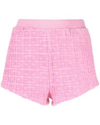 Givenchy Short court en tissu éponge à logo 4G - Rose