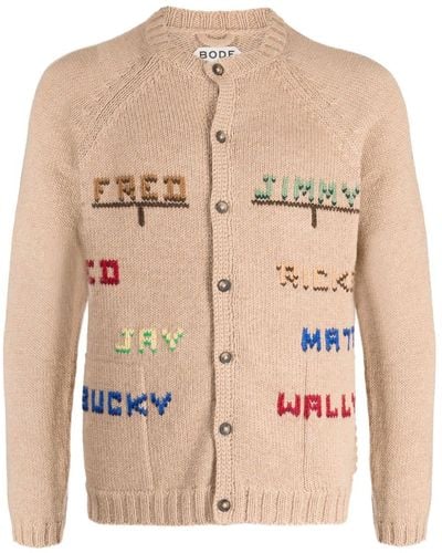 Bode Embroidered Wool Cardigan - Natural