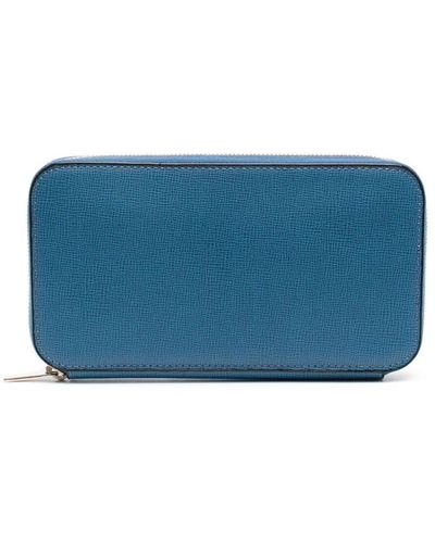 Valextra Zipped Continental Wallet - Blue