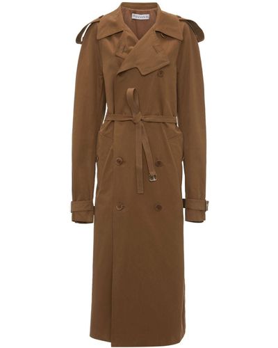 JW Anderson Belted Cotton Trench Coat - Brown