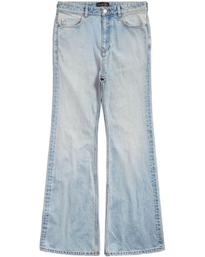 Balenciaga Weite High-Waist-Jeans - Blau