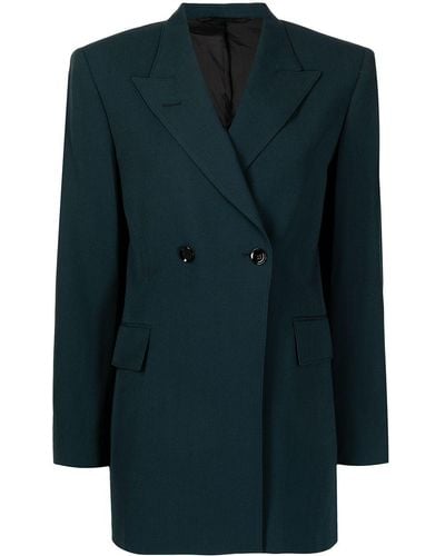 Lemaire Double-breasted Button Blazer - Blue