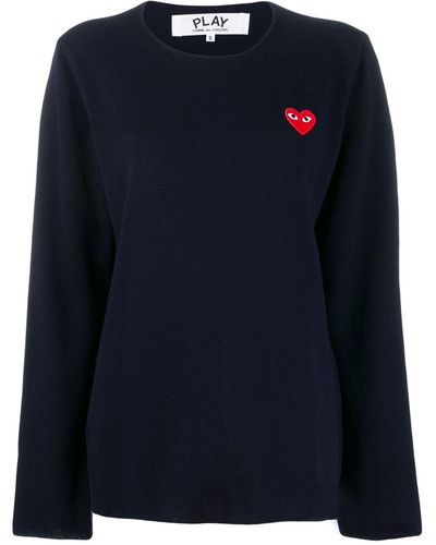 COMME DES GARÇONS PLAY Heart Logo Patch Sweater - Blue