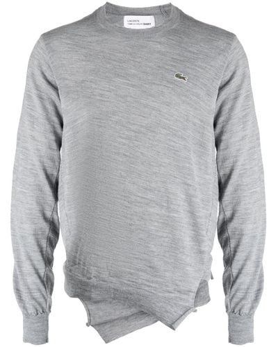 Comme des Garçons X Lacoste Logo-patch Wool Sweater - Gray