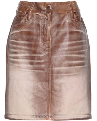 Acne Studios Coated-finish Cotton Skirt - Brown