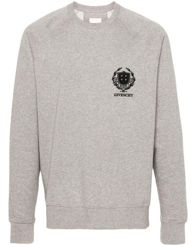 Givenchy Katoenen Sweater Met Geborduurd Logo - Grijs
