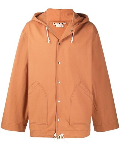 Marni Oversized Hooded Jacket - Orange