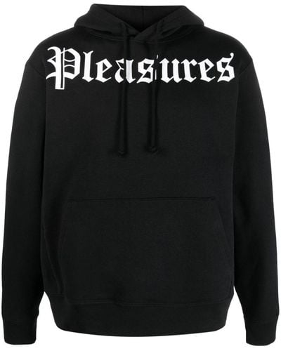 Pleasures Hoodie Met Logoprint - Zwart