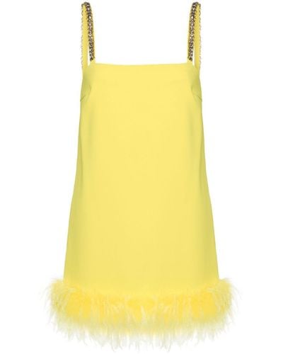 Pinko Crystal-embellished Dress - Yellow