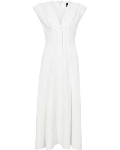 Proenza Schouler Sleeveless V-neck Midi Dress - White