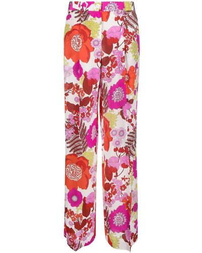 P.A.R.O.S.H. Floral-print Flared Pants