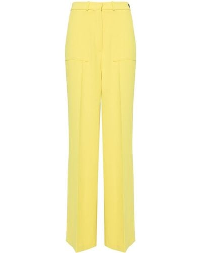 Elisabetta Franchi Wide-leg Crepe Trousers - Yellow