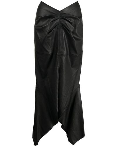 Maticevski Analogy Leather Midi Skirt - Black