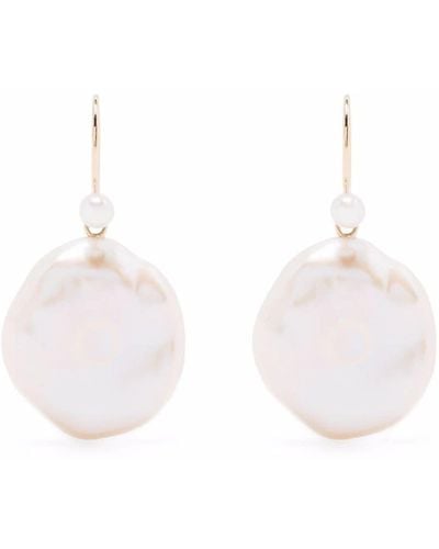 Mizuki Boucles d'oreilles pendantes Petal en or 14ct ornées de perles - Métallisé