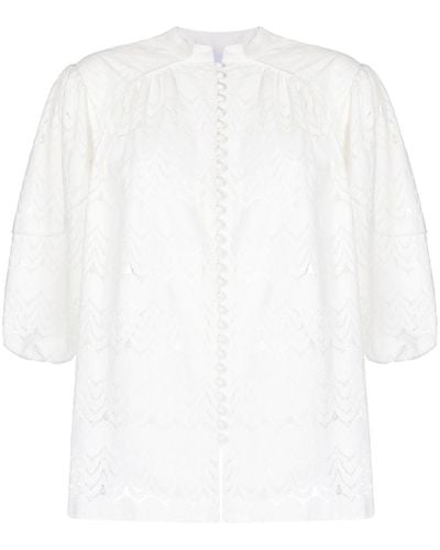 Acler Stapleton Bluse mit Puffärmeln - Weiß