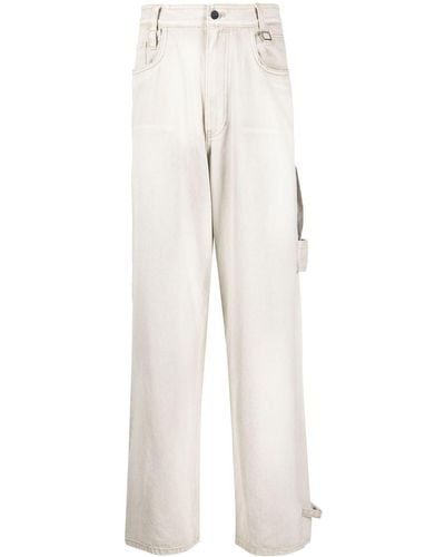 WOOYOUNGMI Mid-rise Cotton Straight-leg Jeans - White