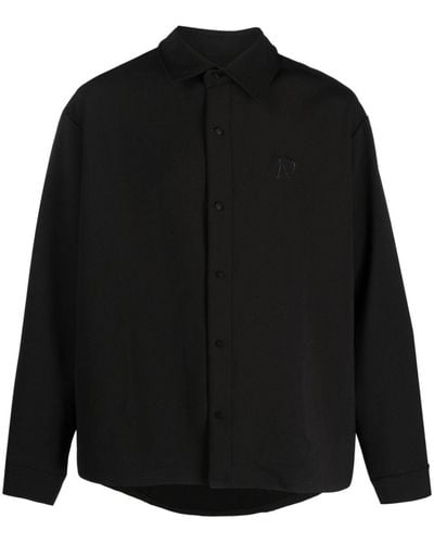 Represent Initials-embroidered Long-sleeve Shirt - Black