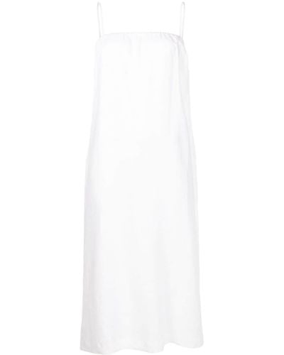 Adriana Degreas Square-neck Linen Midi Dress - White