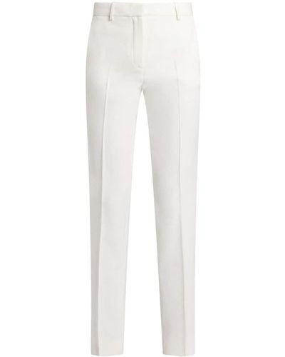 Versace Pantalon en laine à coupe droite - Blanc