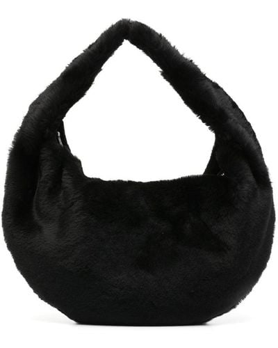 Khaite Medium Olivia Shearling Shoulder Bag - Black
