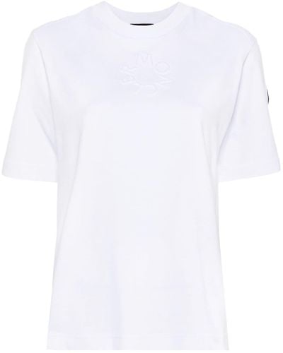 Moncler T-Shirt mit Logo-Prägung - Weiß