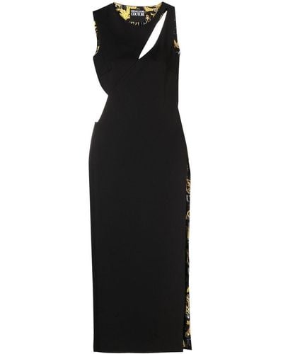 Versace Maxikleid mit Cut-Outs - Schwarz