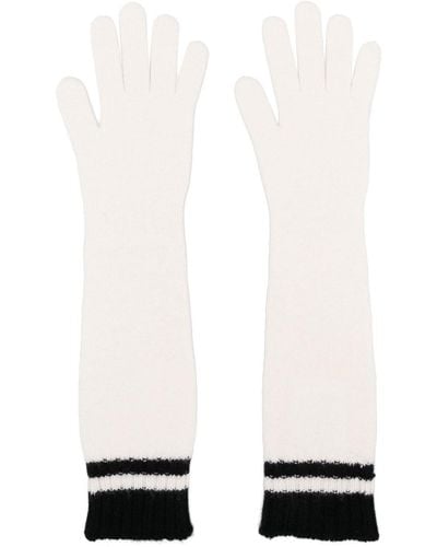 Alberta Ferretti Long Cashmere-wool Gloves - White