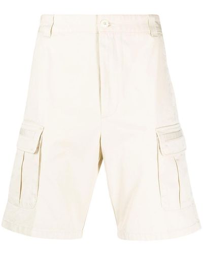 DIESEL Logo-embroidered Cotton Cargo Shorts - Natural