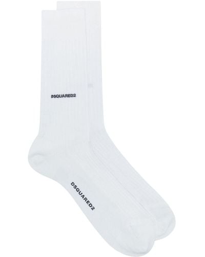 DSquared² Logo-printed Cotton Socks - White