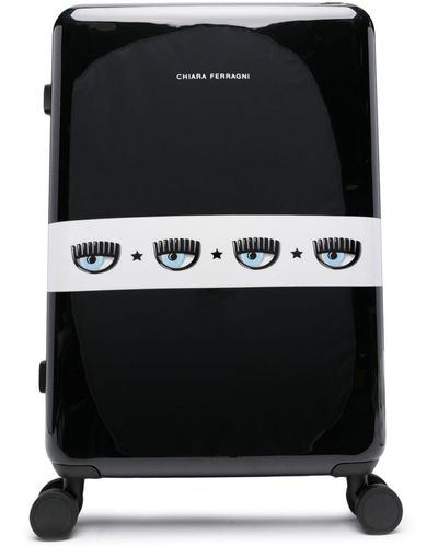 Chiara Ferragni Eyelike-motif Rolling luggage - Black