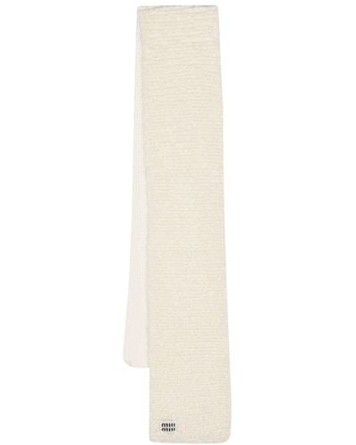 Miu Miu Schal aus Fleece-Textur - Weiß