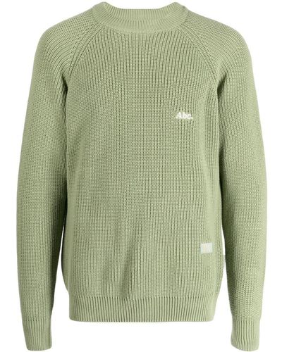 Advisory Board Crystals Embroidered-logo Knit Jumper - Green