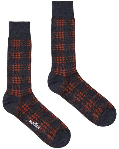 Hogan Two-tone Checkered Socks - Gray
