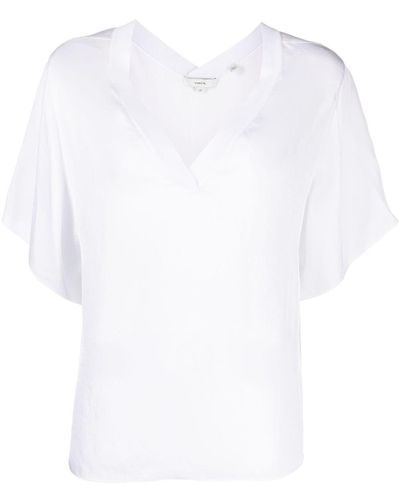 Vince Camiseta con cuello en V y manga corta - Blanco
