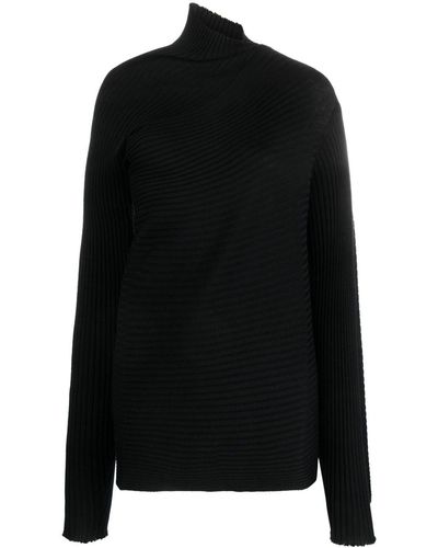 Marques'Almeida Asymmetric-design Merino Sweater - Black