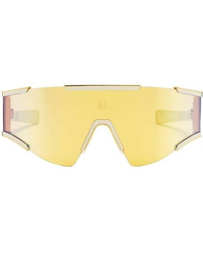 BALMAIN EYEWEAR Fleche Oversized-frame Sunglasses - Yellow