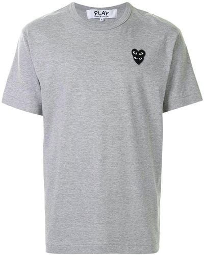 COMME DES GARÇONS PLAY T-Shirt mit Logo-Patch - Grau