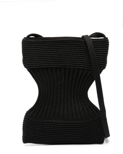 CFCL Strata Ribbed-knit Crossbody Bag - Black