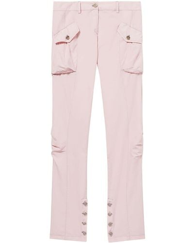 Emilio Pucci Toile Cotton-silk Blend Cargo Trousers - Pink