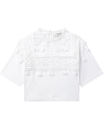 Sea Joah Embroidered Cotton T-shirt - White