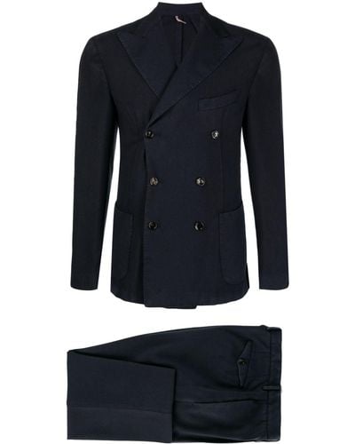 Dell'Oglio Double-breasted Wool Suit - Blue
