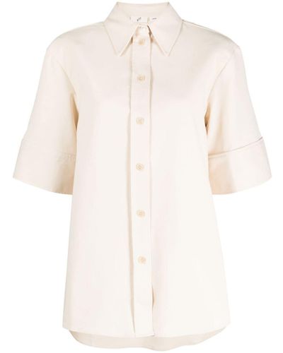 BITE STUDIOS Stretch-cotton Short-sleeve Shirt - Natural