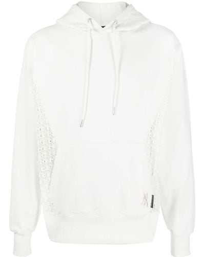 ANDERSSON BELL Lace-panel Cotton Hoodie - White
