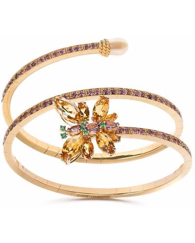 Dolce & Gabbana Spring Bracelet With Butterfly-Shaped Settings - Metallic