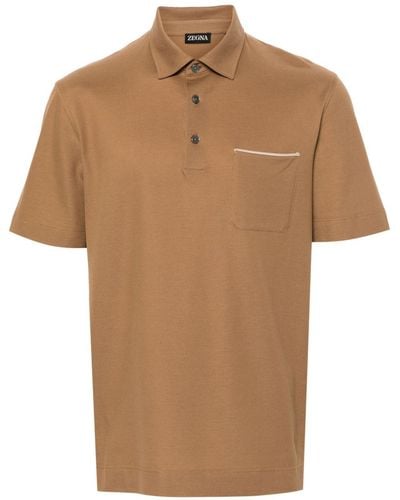 Zegna Patch-pocket Polo Shirt - Brown