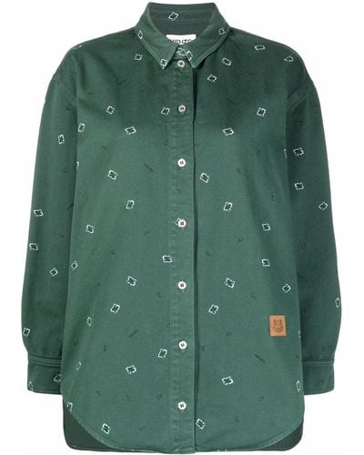 KENZO Camicia con stampa paisley - Verde
