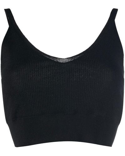 Max & Moi V-neck Cropped Vest - Black