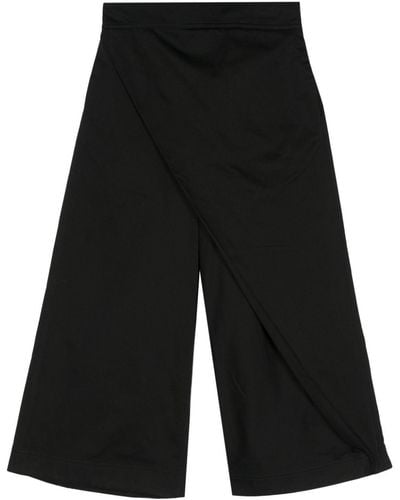 Loewe Cropped Wrap Cotton Trousers - Black